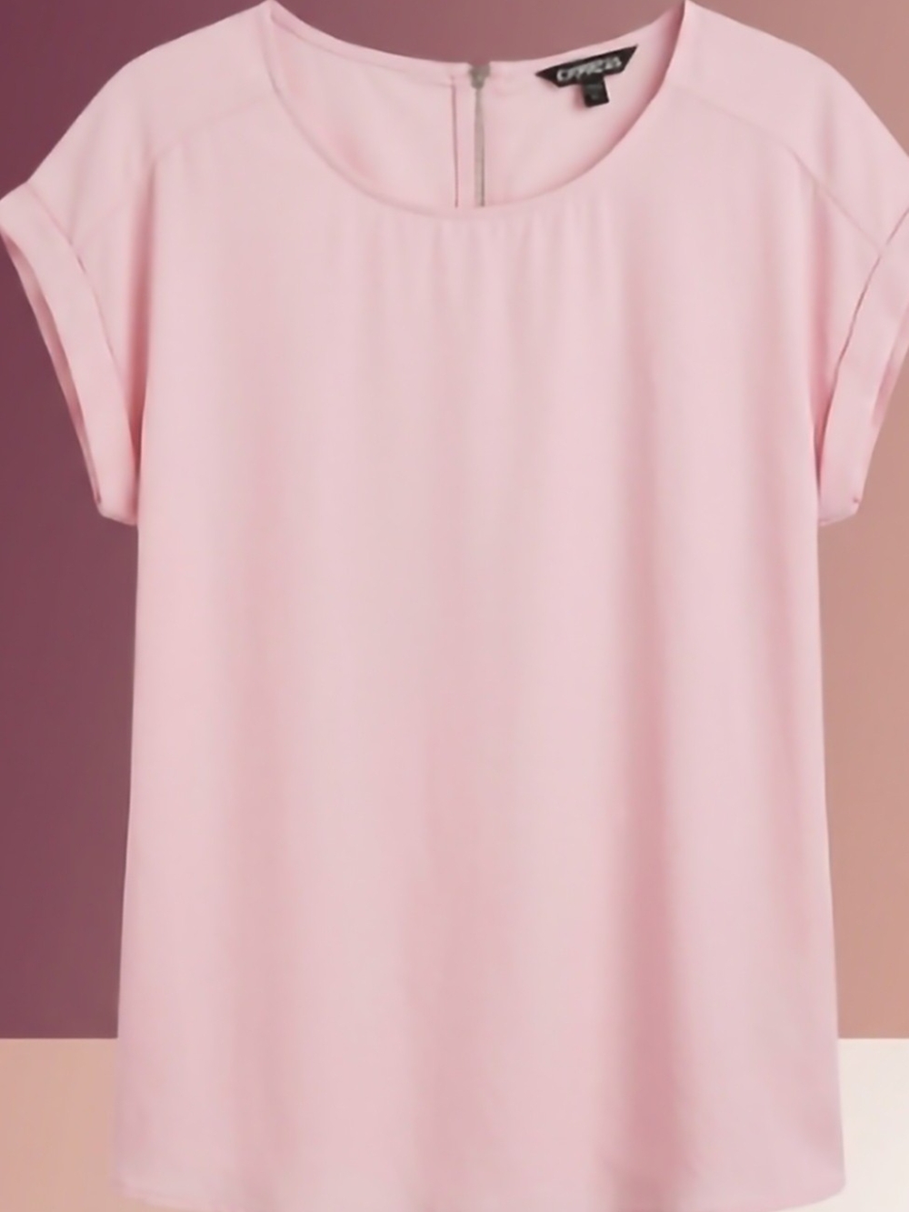 Express Light Pink Short-Sleeve Crewneck Top